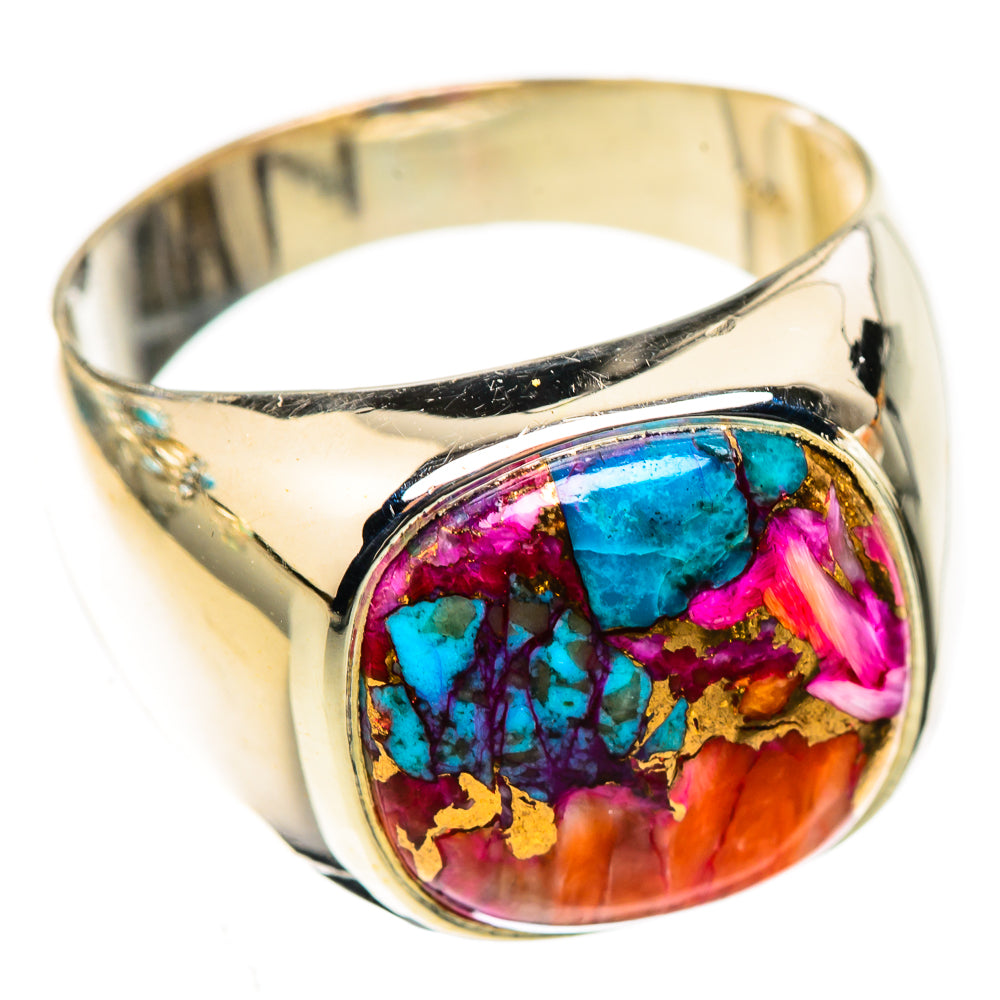 Kingman Pink Dahlia Turquoise Rings handcrafted by Anasilvercos - RING123972 - Photo 2