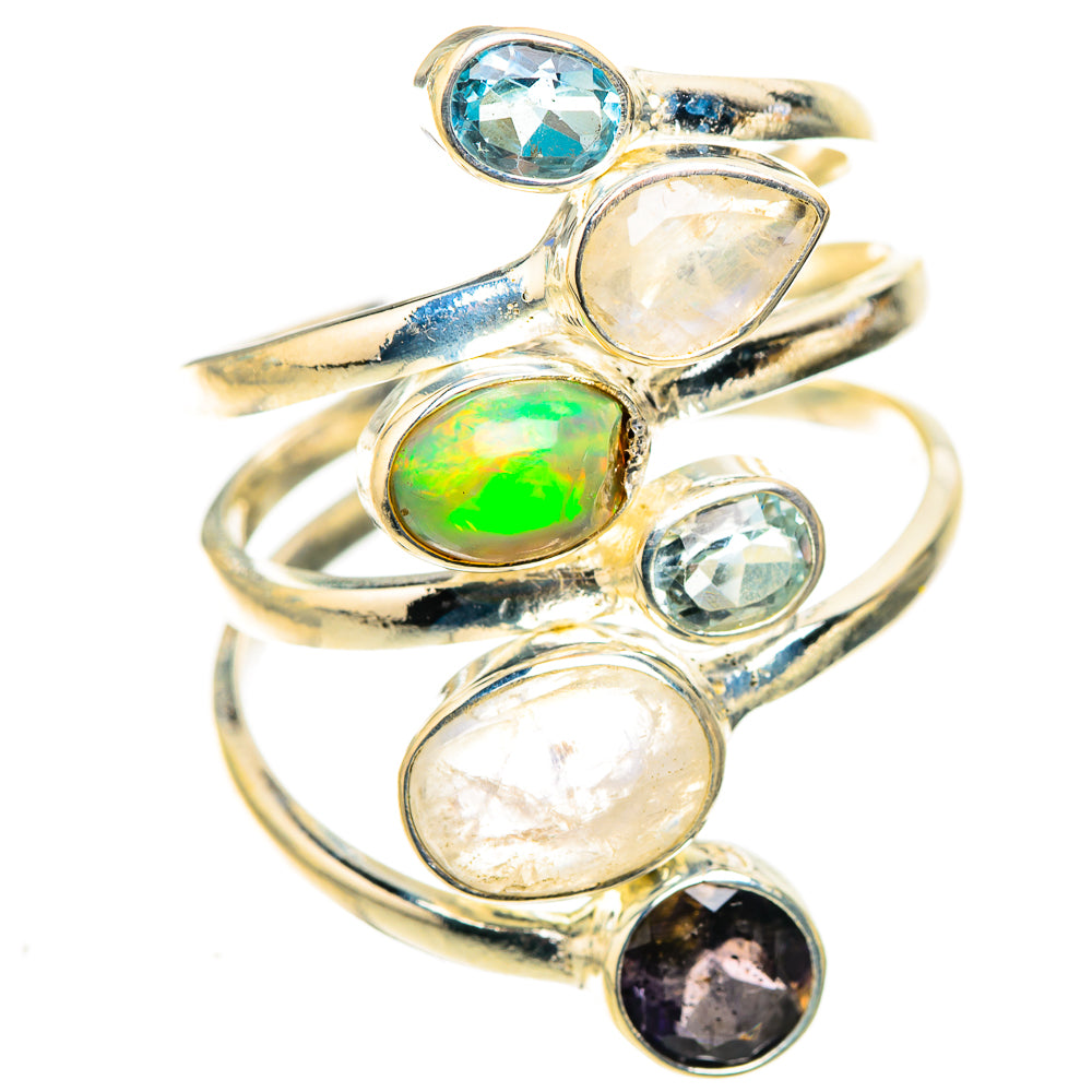 Rainbow Moonstone Rings handcrafted by Anasilvercos - RING124117 - Photo 2