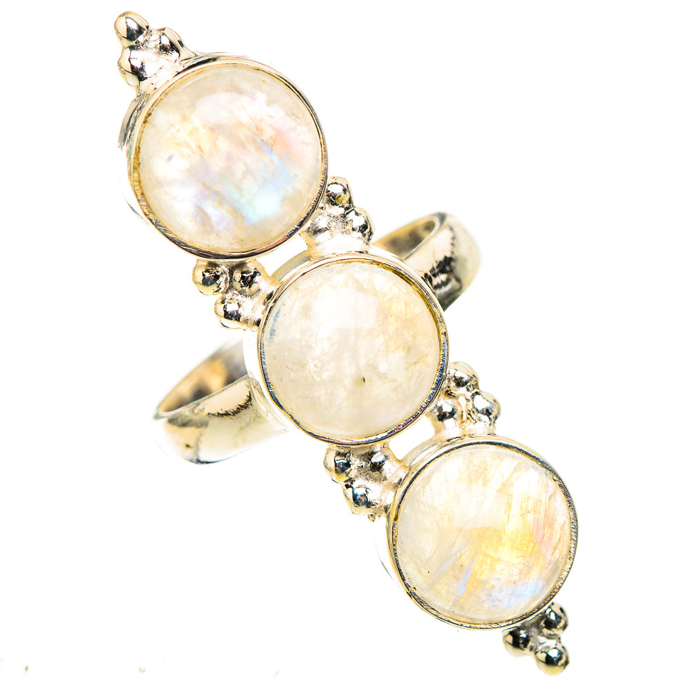 Rainbow Moonstone Rings handcrafted by Anasilvercos - RING124137 - Photo 2
