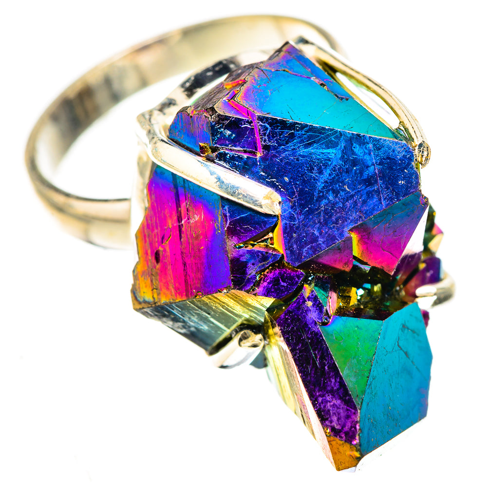 Titanium Sunshine Druzy Rings handcrafted by Anasilvercos - RING124138 - Photo 2