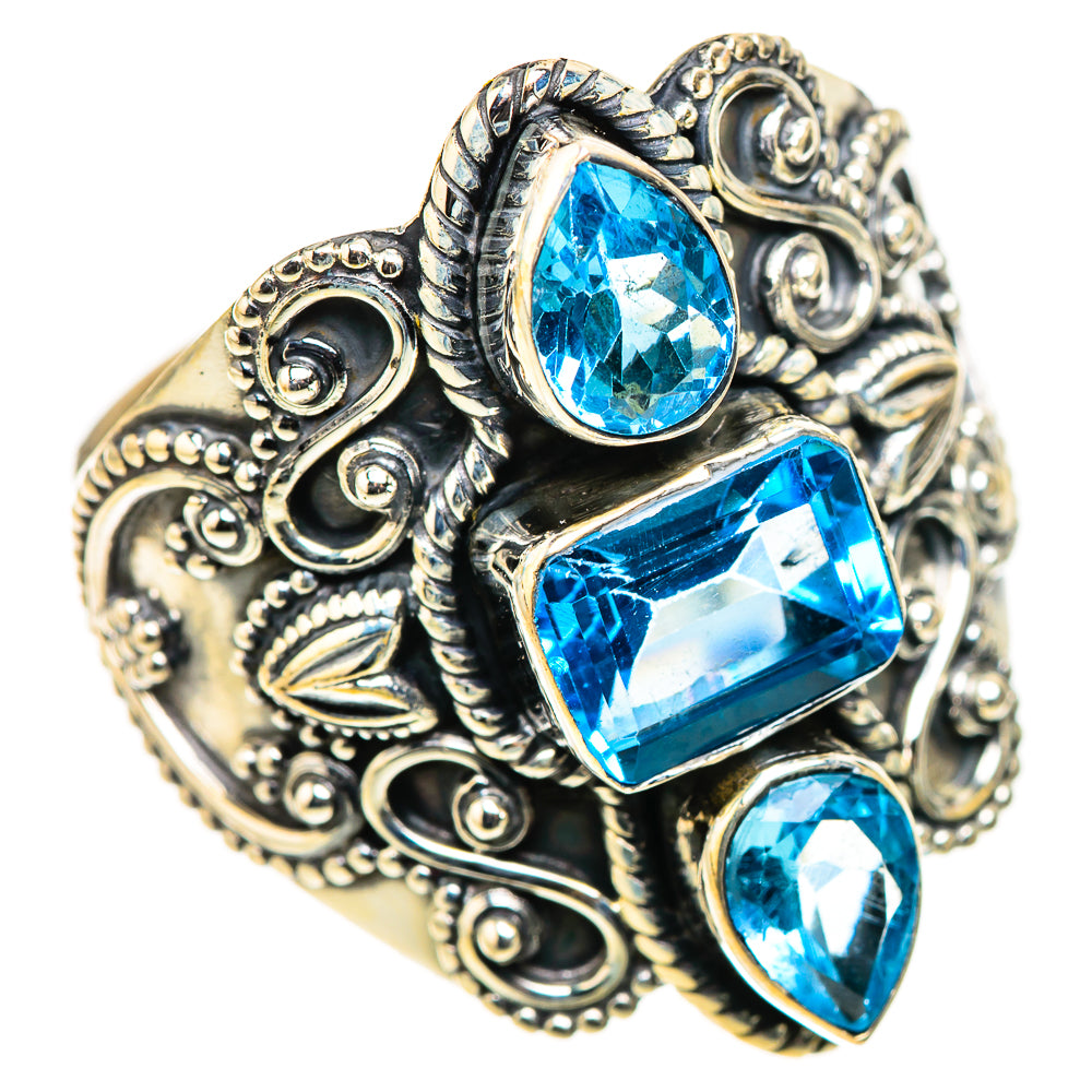 Swiss Blue Topaz Rings handcrafted by Anasilvercos - RING124146 - Photo 2