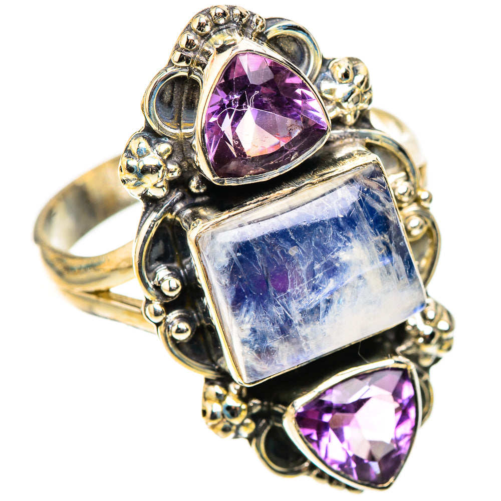 Rainbow Moonstone Rings handcrafted by Anasilvercos - RING124182 - Photo 2