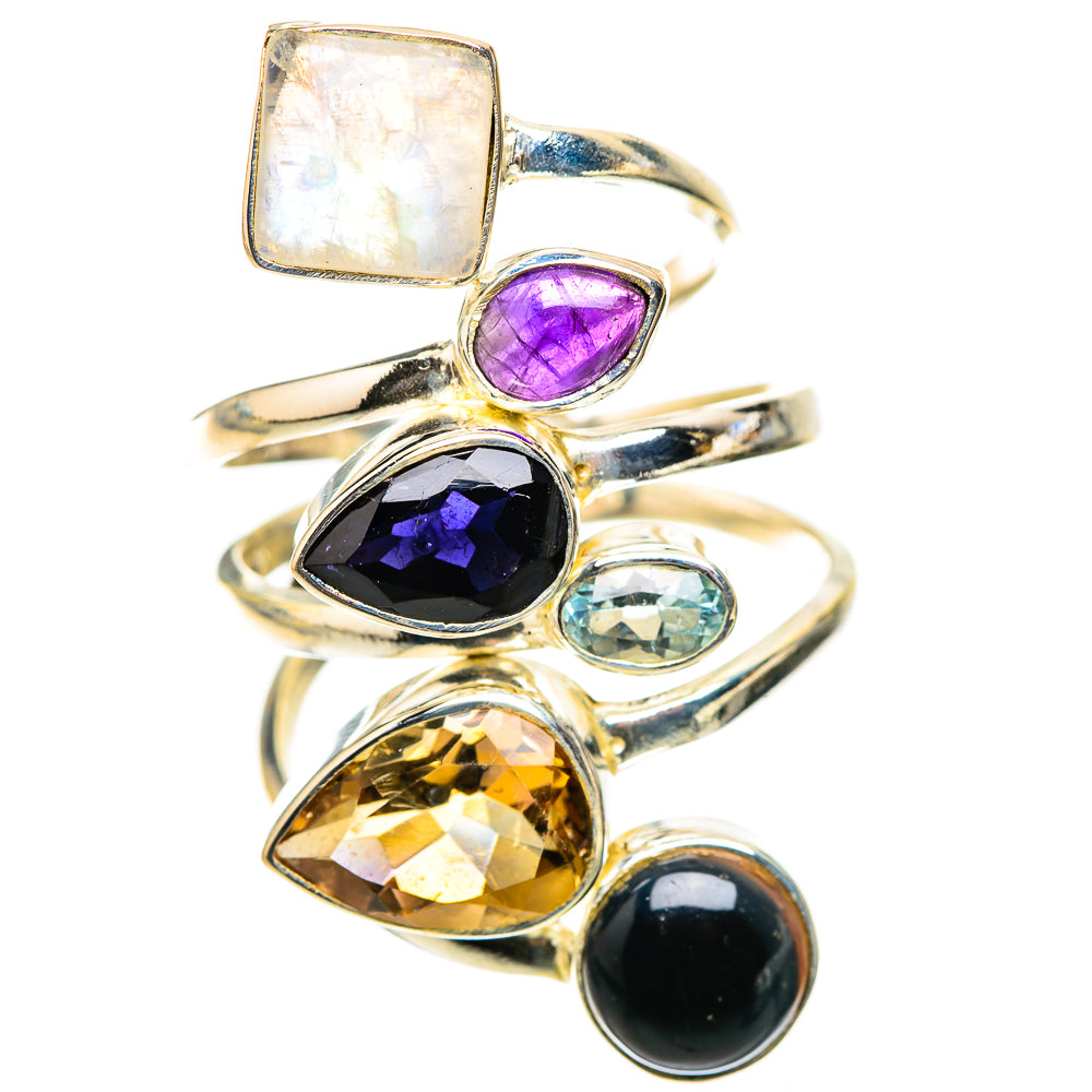 Rainbow Moonstone Rings handcrafted by Anasilvercos - RING124186 - Photo 2