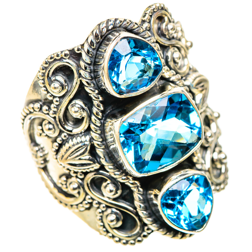 Swiss Blue Topaz Rings handcrafted by Anasilvercos - RING124189 - Photo 2