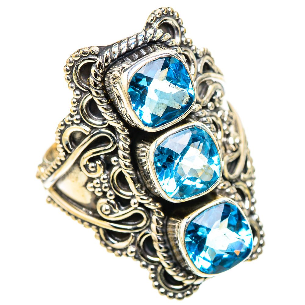 Swiss Blue Topaz Rings handcrafted by Anasilvercos - RING124191 - Photo 2