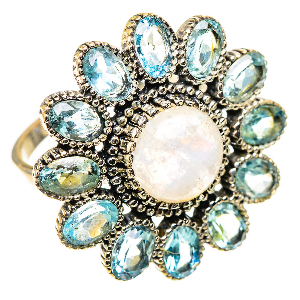 Rainbow Moonstone Rings handcrafted by Anasilvercos - RING124192 - Photo 2