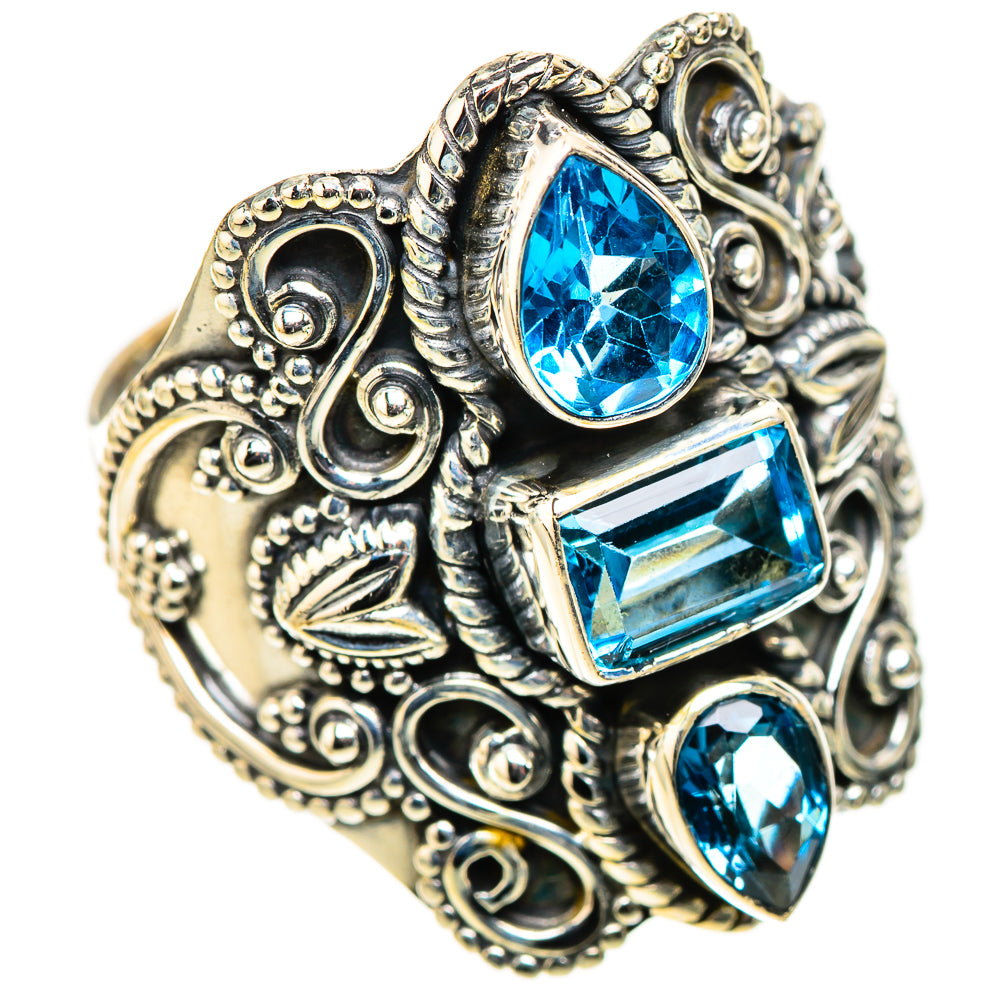 Swiss Blue Topaz Rings handcrafted by Anasilvercos - RING124193 - Photo 2