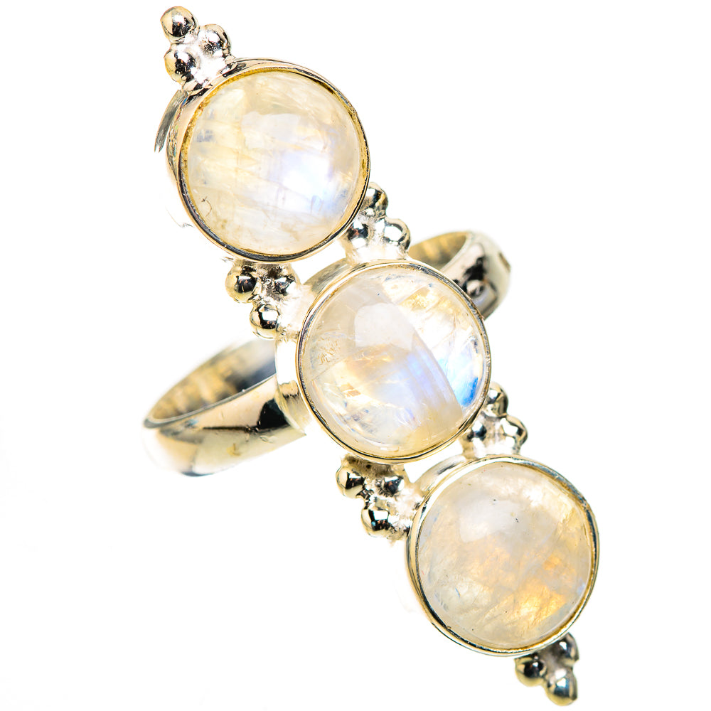 Rainbow Moonstone Rings handcrafted by Anasilvercos - RING124194 - Photo 2