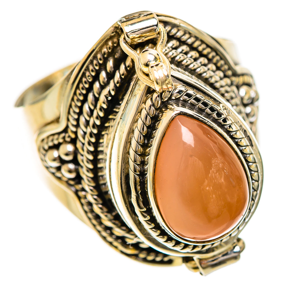 Peach Moonstone Rings handcrafted by Anasilvercos - RING124233 - Photo 2