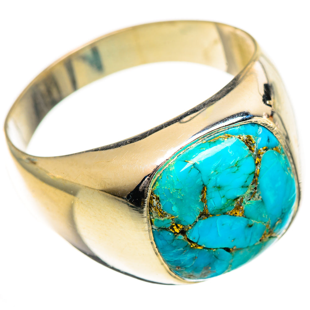 Blue Copper Composite Turquoise Rings handcrafted by Anasilvercos - RING124303 - Photo 2