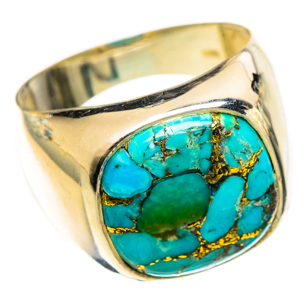 Blue Copper Composite Turquoise Rings handcrafted by Anasilvercos - RING124353 - Photo 2