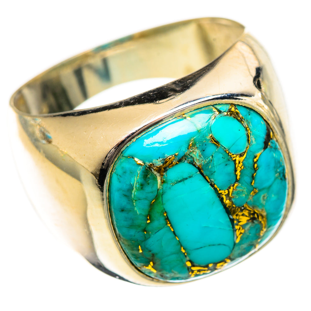 Blue Copper Composite Turquoise Rings handcrafted by Anasilvercos - RING124372 - Photo 2