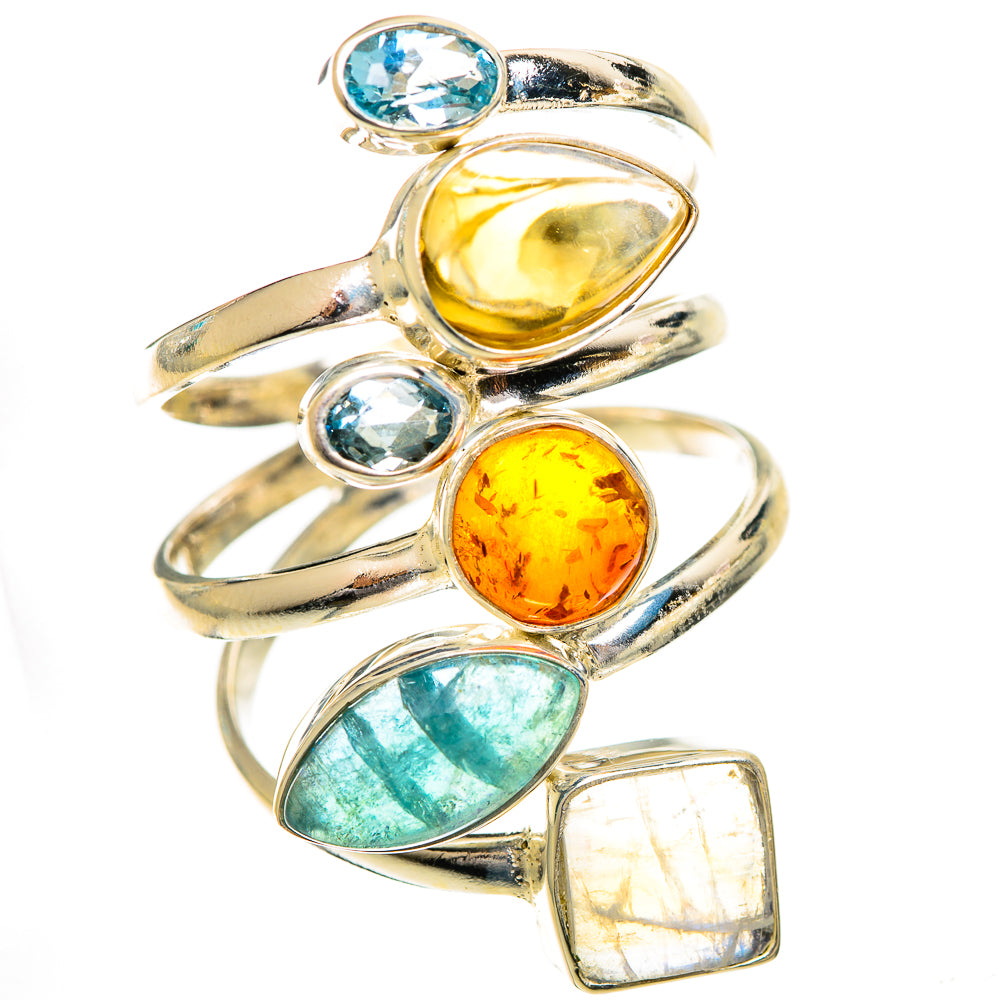 Rainbow Moonstone Rings handcrafted by Anasilvercos - RING124418 - Photo 2