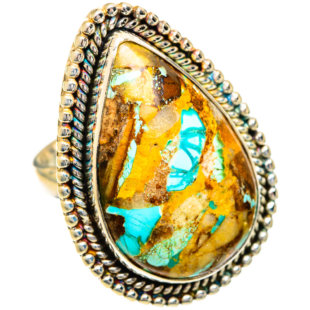 Blue Copper Composite Turquoise Rings handcrafted by Anasilvercos - RING124430 - Photo 2