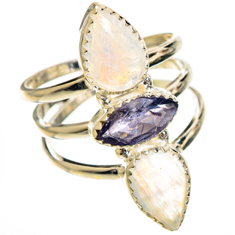 Rainbow Moonstone Rings handcrafted by Anasilvercos - RING124436 - Photo 2