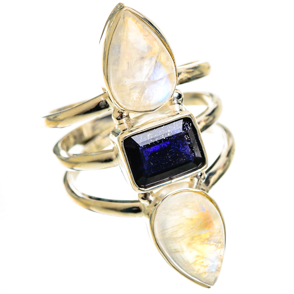 Rainbow Moonstone Rings handcrafted by Anasilvercos - RING124439 - Photo 2