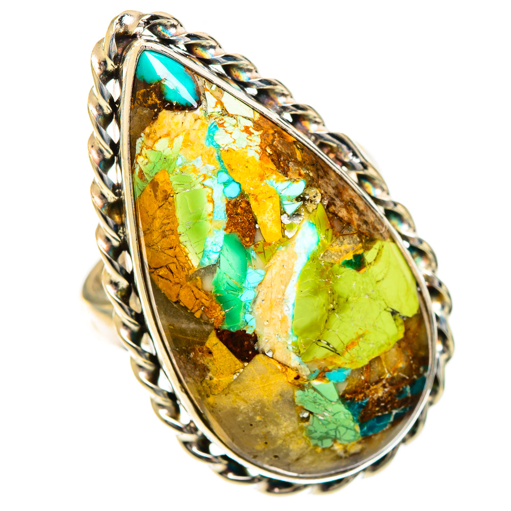 Green Copper Composite Turquoise Rings handcrafted by Anasilvercos - RING124455 - Photo 2