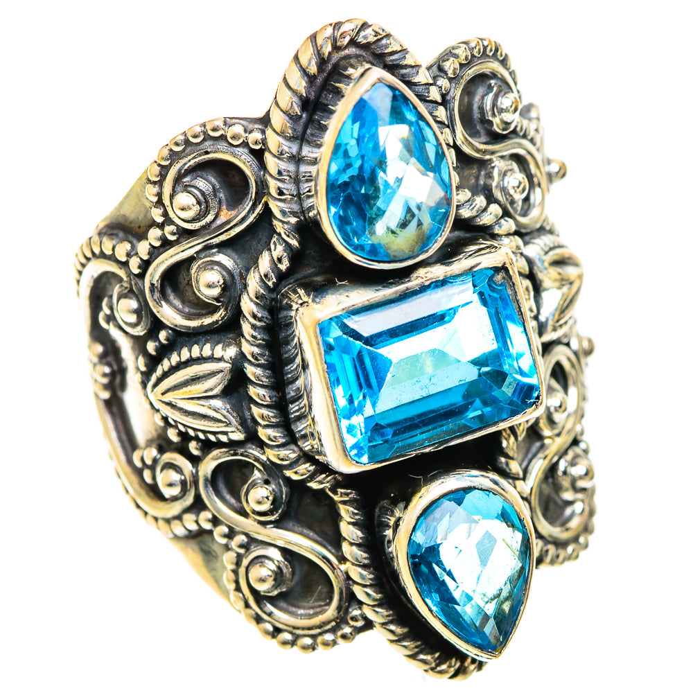 Swiss Blue Topaz Rings handcrafted by Anasilvercos - RING124466 - Photo 2