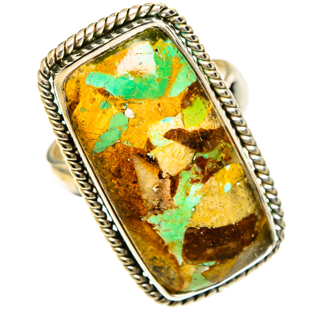 Green Copper Composite Turquoise Rings handcrafted by Anasilvercos - RING124487 - Photo 2