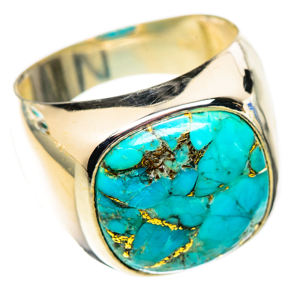 Blue Copper Composite Turquoise Rings handcrafted by Anasilvercos - RING124505 - Photo 2