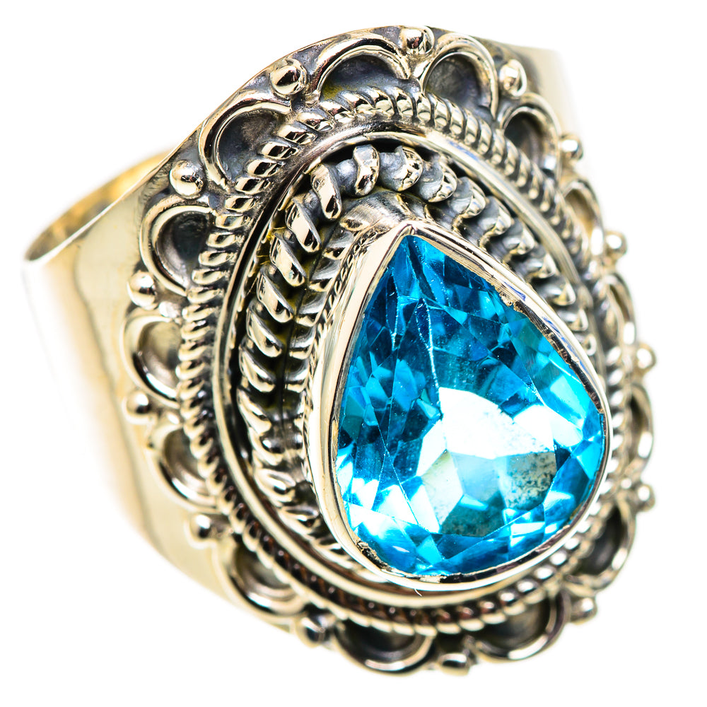 Swiss Blue Topaz Rings handcrafted by Anasilvercos - RING124507 - Photo 2