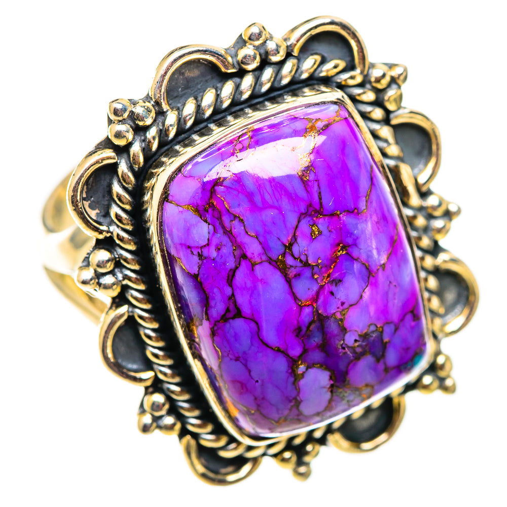Purple Copper Composite Turquoise Rings handcrafted by Anasilvercos - RING124516 - Photo 2