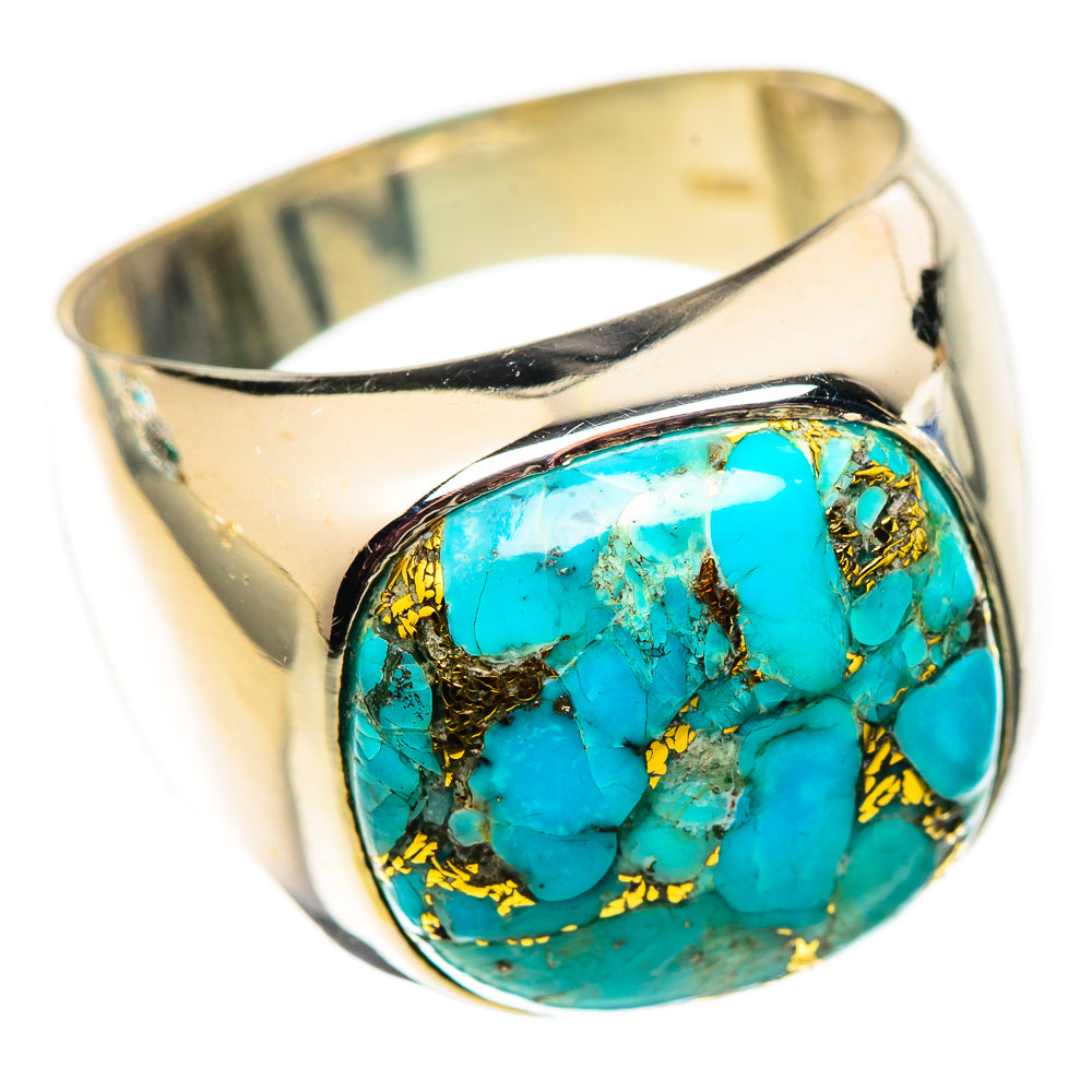 Blue Copper Composite Turquoise Rings handcrafted by Anasilvercos - RING124524 - Photo 2