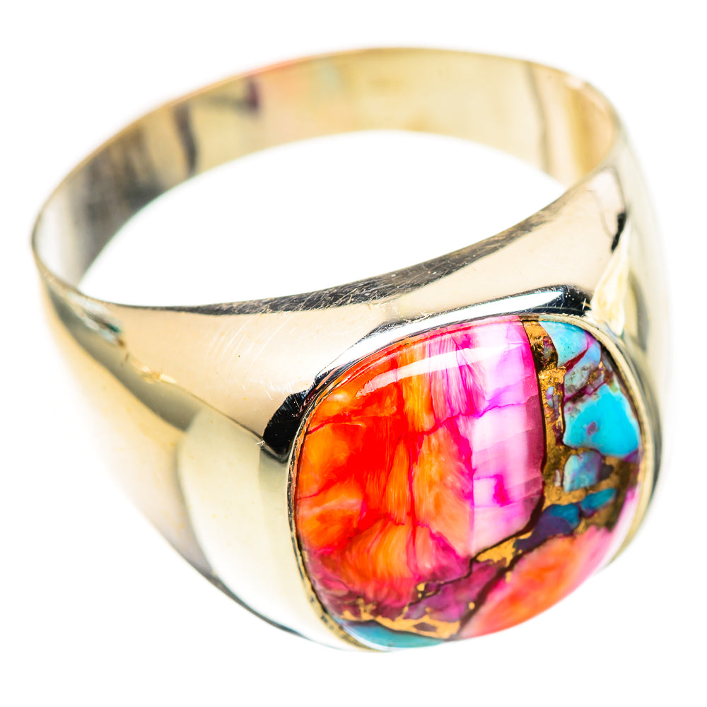 Kingman Pink Dahlia Turquoise Rings handcrafted by Anasilvercos - RING124594 - Photo 2