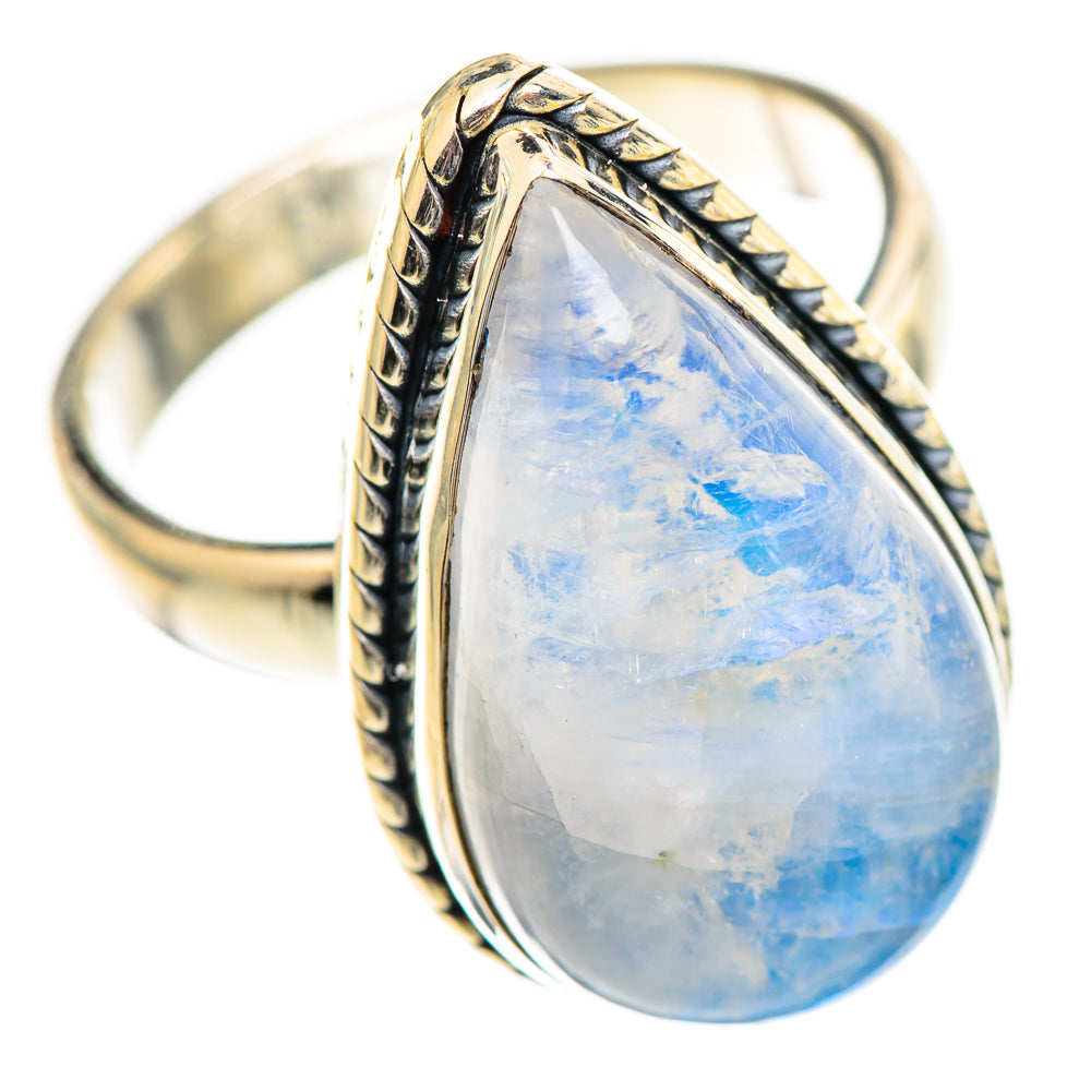 Rainbow Moonstone Rings handcrafted by Anasilvercos - RING124602 - Photo 2