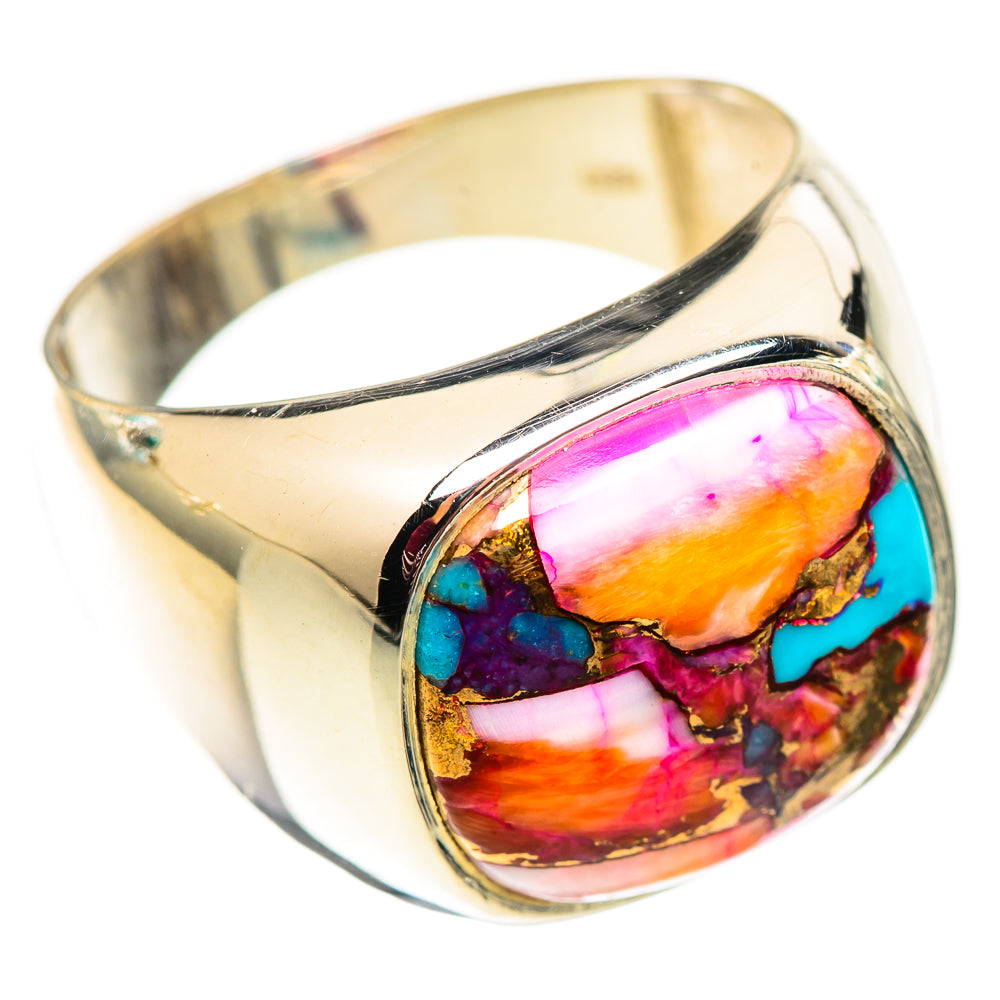 Kingman Pink Dahlia Turquoise Rings handcrafted by Anasilvercos - RING124617 - Photo 2