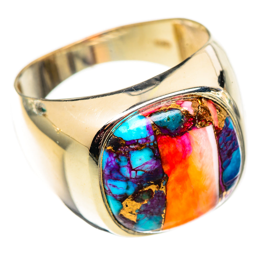 Kingman Pink Dahlia Turquoise Rings handcrafted by Anasilvercos - RING124639 - Photo 2