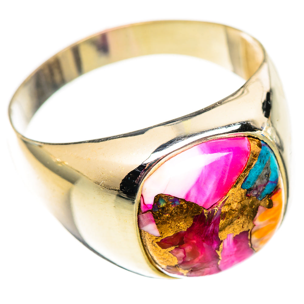 Kingman Pink Dahlia Turquoise Rings handcrafted by Anasilvercos - RING124681 - Photo 2
