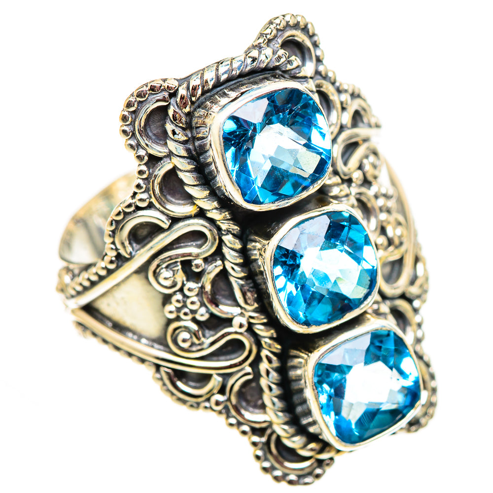 Swiss Blue Topaz Rings handcrafted by Anasilvercos - RING124702 - Photo 2