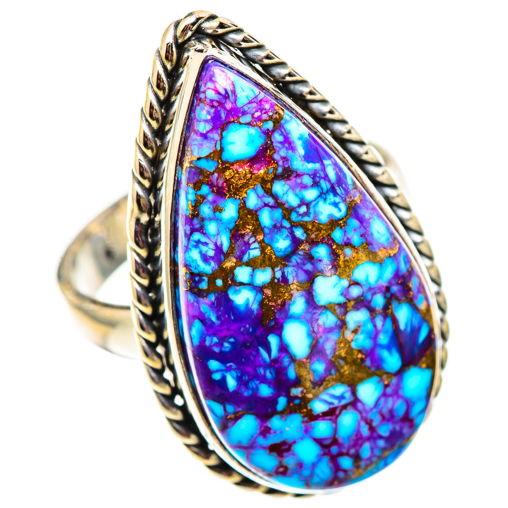 Purple Copper Composite Turquoise Rings handcrafted by Anasilvercos - RING124715 - Photo 2