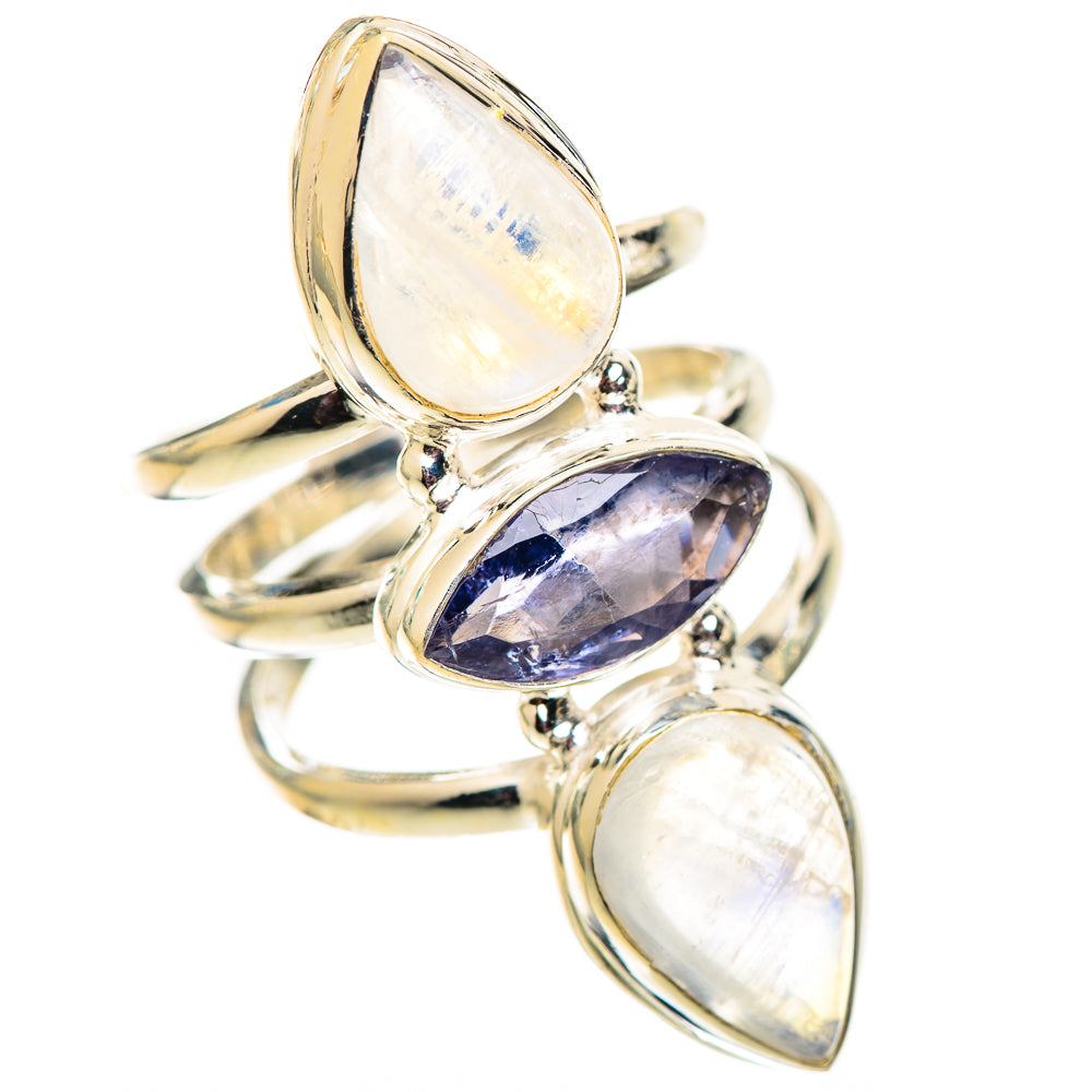 Rainbow Moonstone Rings handcrafted by Anasilvercos - RING124716 - Photo 2