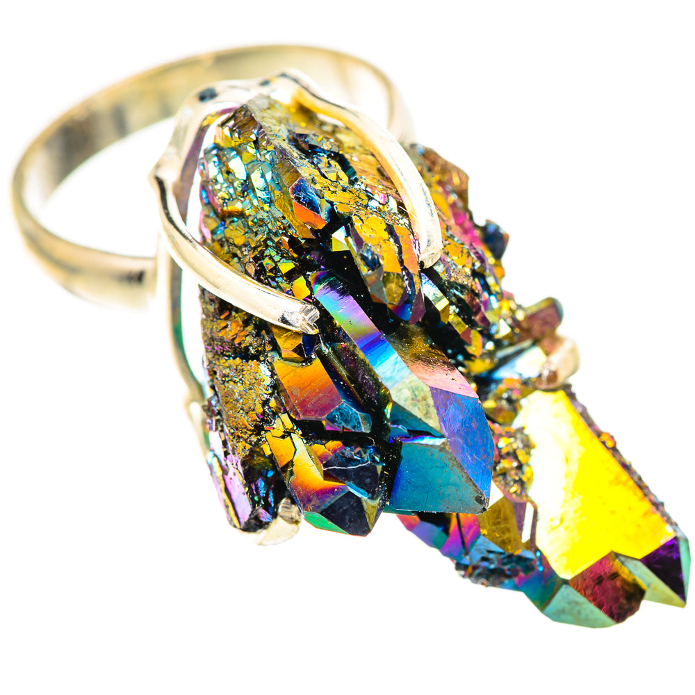 Titanium Sunshine Druzy Rings handcrafted by Anasilvercos - RING124722 - Photo 2