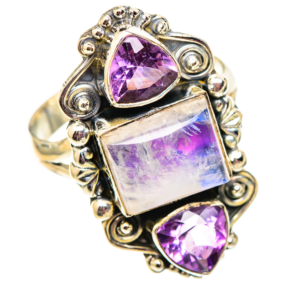 Rainbow Moonstone Rings handcrafted by Anasilvercos - RING124750 - Photo 2