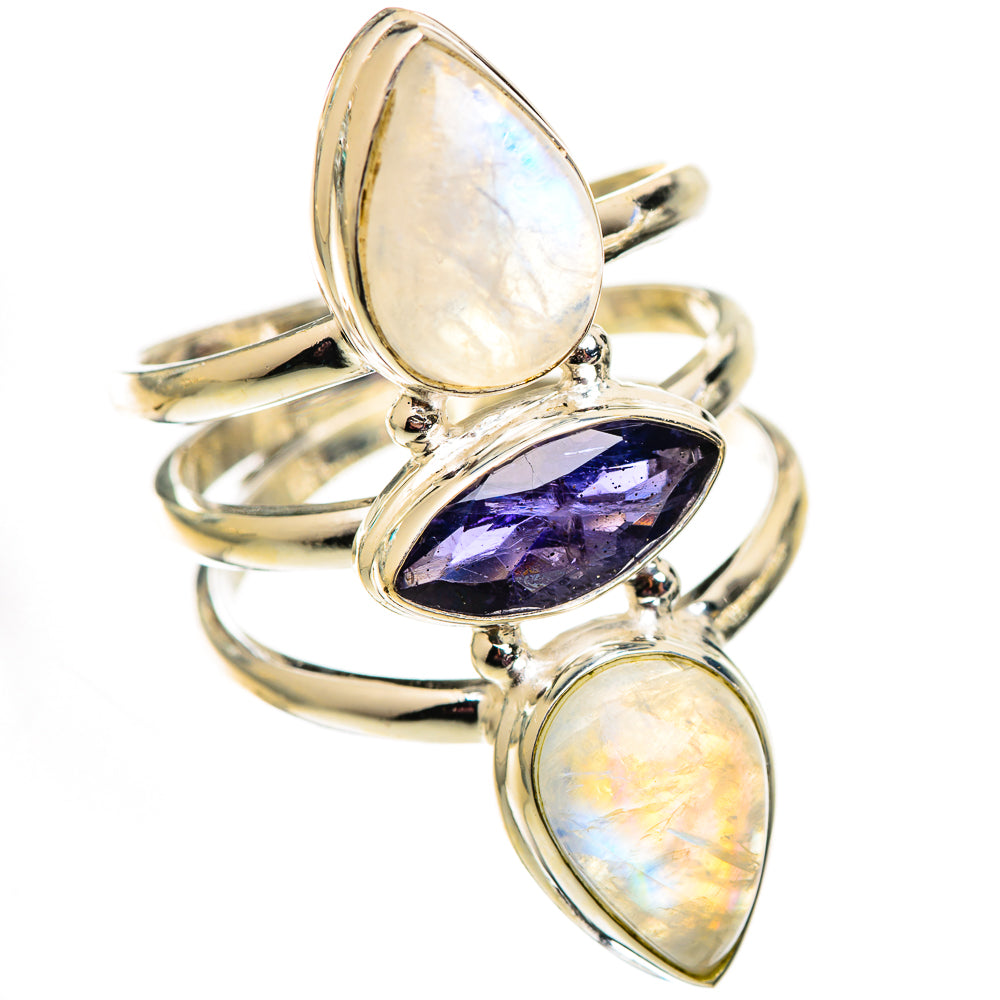 Rainbow Moonstone Rings handcrafted by Anasilvercos - RING124751 - Photo 2