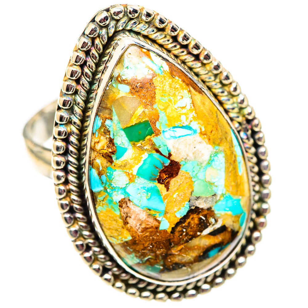 Blue Copper Composite Turquoise Rings handcrafted by Anasilvercos - RING124764 - Photo 2