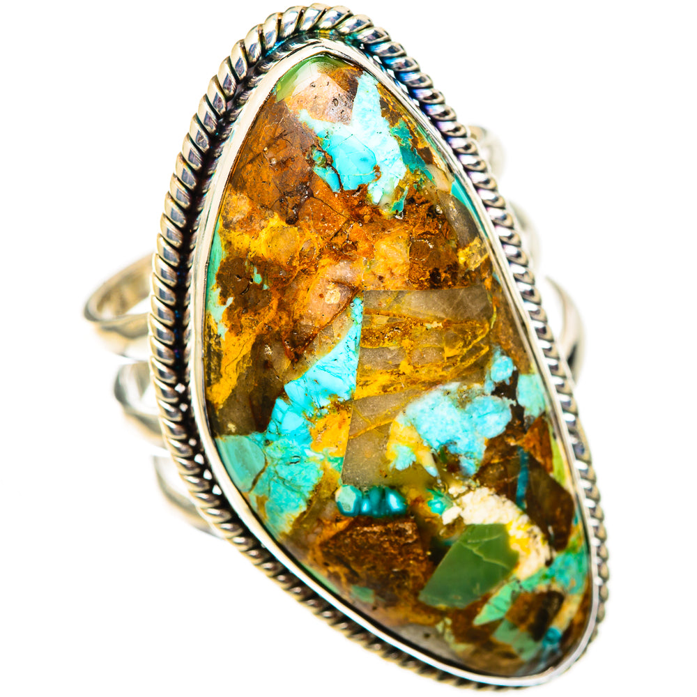 Blue Copper Composite Turquoise Rings handcrafted by Anasilvercos - RING124789 - Photo 2