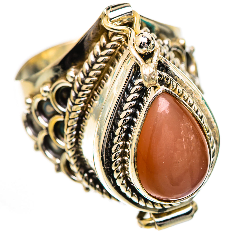 Peach Moonstone Rings handcrafted by Anasilvercos - RING124807 - Photo 2