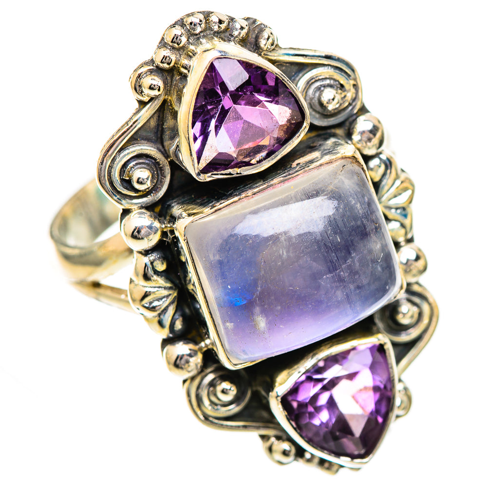 Rainbow Moonstone Rings handcrafted by Anasilvercos - RING124837 - Photo 2