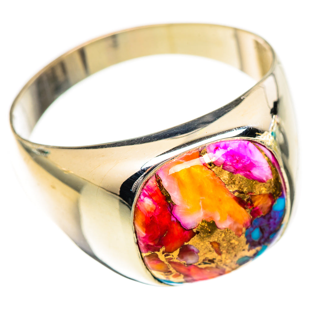 Kingman Pink Dahlia Turquoise Rings handcrafted by Anasilvercos - RING124864 - Photo 2