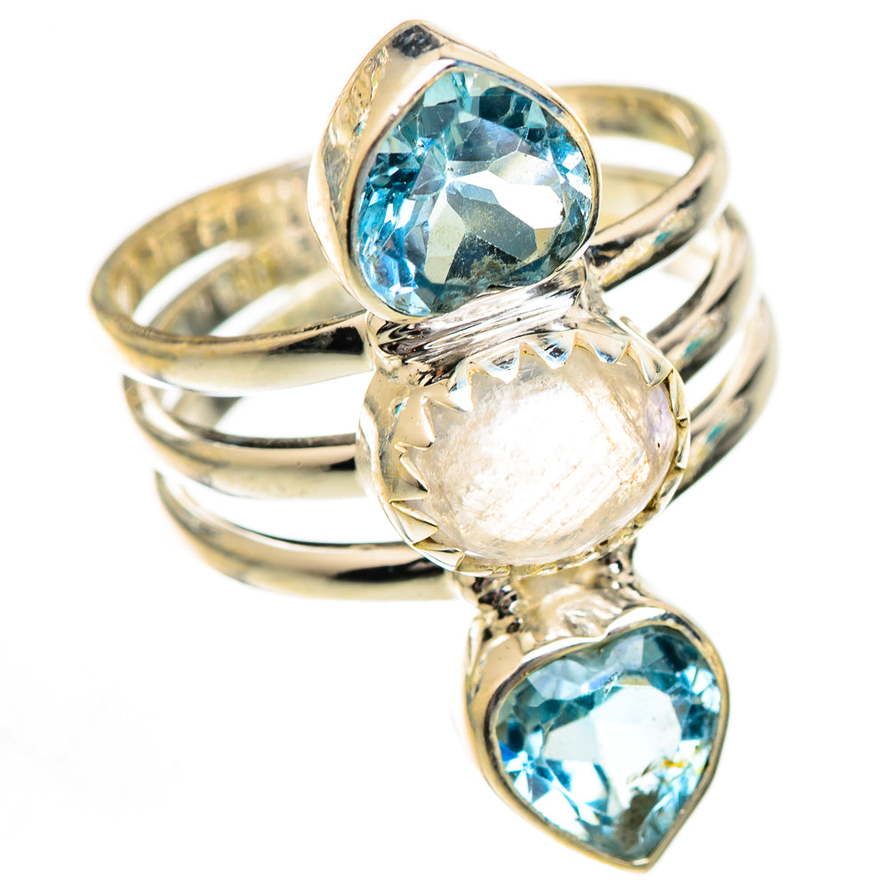 Rainbow Moonstone Rings handcrafted by Anasilvercos - RING124900 - Photo 2