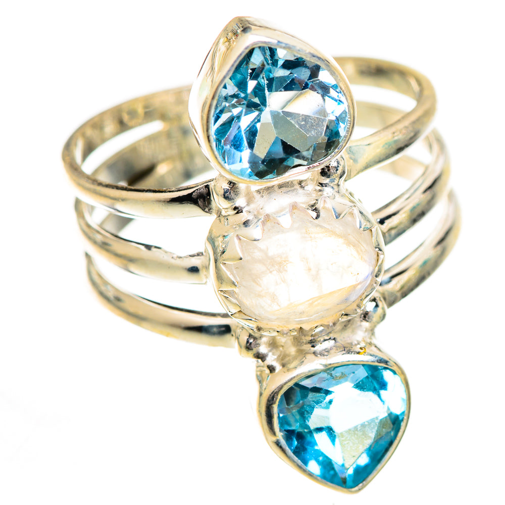 Rainbow Moonstone Rings handcrafted by Anasilvercos - RING124963 - Photo 2