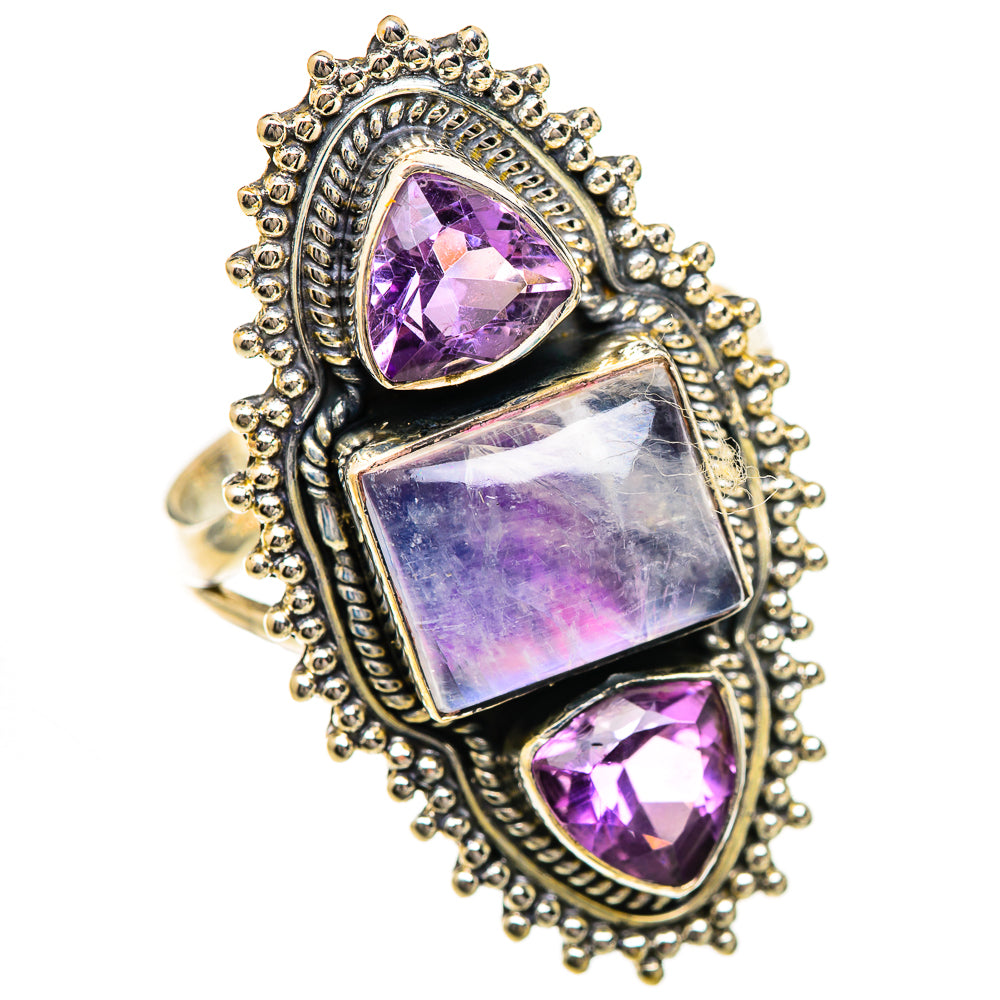 Rainbow Moonstone Rings handcrafted by Anasilvercos - RING125003 - Photo 2