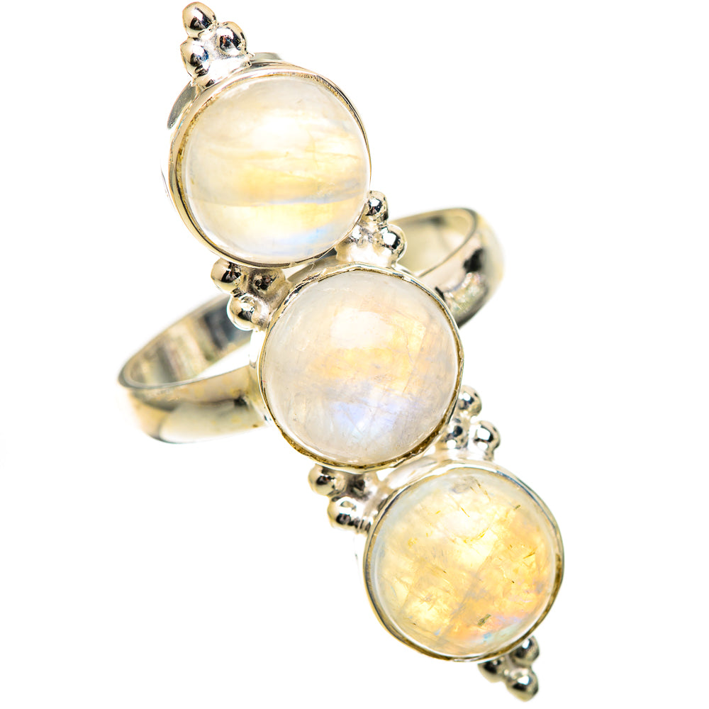 Rainbow Moonstone Rings handcrafted by Anasilvercos - RING125005 - Photo 2
