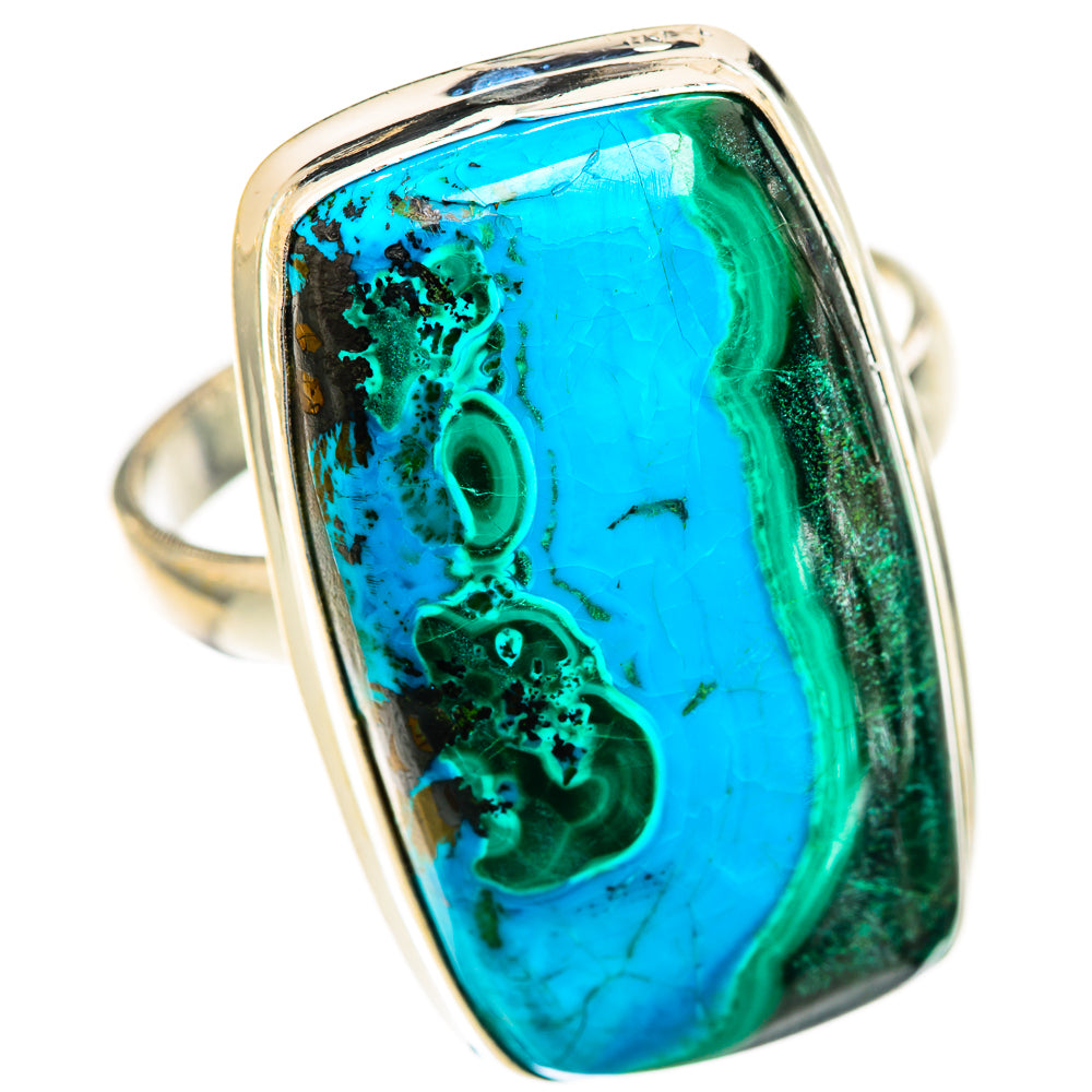 Malachite In Chrysocolla Rings handcrafted by Anasilvercos - RING125007 - Photo 2