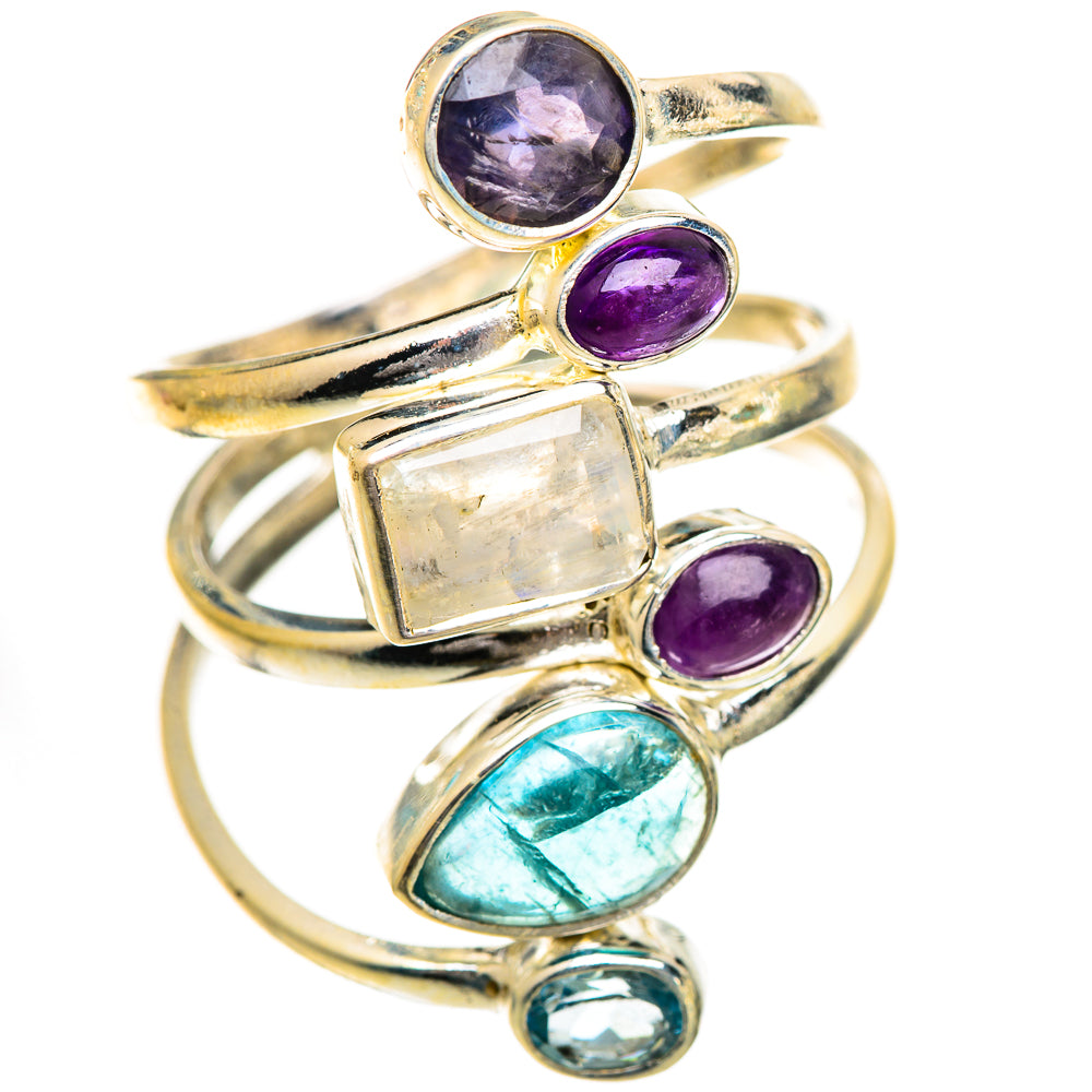 Rainbow Moonstone Rings handcrafted by Anasilvercos - RING125008 - Photo 2