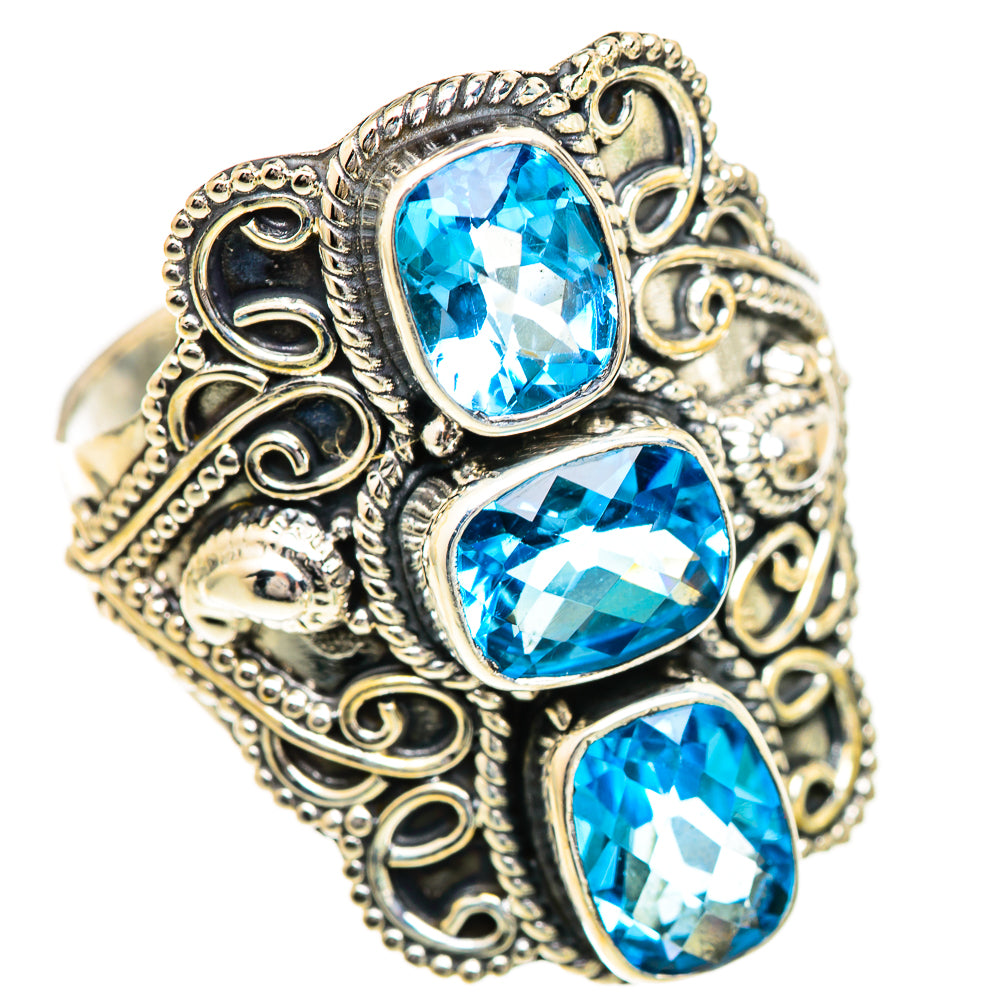 Swiss Blue Topaz Rings handcrafted by Anasilvercos - RING125014 - Photo 2